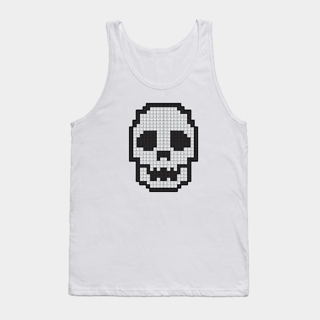 8-Bit Skull Tank Top by Woah_Jonny